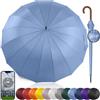 Royal Walk Ombrello Pioggia Antivento Grande 54 Pollici Ombrello Portatile Automatico Aperto Per 2 Persone Uomo Di Legno Leggero Resistente 16 Costole Golf Da Viaggio Impermeabile 120cm Blu Ardesia