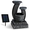 blumfeldt Fantaghiro - Fontana Decorativa da Giardino con Pannello Solare (Zampillo d'Acqua, Poliresina Roccia, 3 Watt, Illuminazione LED)
