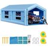 VEVOR Cabina di Verniciatura Spray Gonfiabile 12 x 5 x 4 m, Tenda Spray di Verniciatura a Spruzzo Ventilatori da 950W+1100W, Tetto Triangolare con Finestre per Automobilistici Parti Metalliche Auto