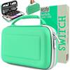 Orzly Custodia per Nintendo Switch/Switch OLED - Animal Crossing a tema Nintendo Switch case con accessori e spazio per schede videogiochi - Custodia protettiva da viaggio (verde/bianco)