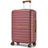 KONO Valigia Media Rigida 66,5 cm ABS+PC Trolley con 8 Ruote Leggero (65,6 cm, Bordeaux)