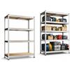 Leonardo fai Da Te Set 2 Scaffalature in Ferro 200x120x60 cm 5 Ripiani - 175 kg per Ripiano (875 kg Totali) - Scaffale Metallico con Ripiani in MDF - Montaggio ad Incastro - Ideale per Magazzino, Garage e Deposito