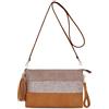 CRAZYCHIC - Pochette Clutch Bag Paillettes Donna - Borsa Tracolla Spalla PU Pelle Morbida Brillantini - Borsetta Strisce Multicolore Casual - Crossbody Messenger Bag - Sacchetto Borsello Moda Cammello