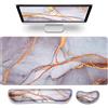 Gimars 3 in 1 Tappetino Mouse XXL e Tappetino Mouse Tastiera Poggiapolsi, 800x305mm Tappetino Scrivania Grande, Mouse Pad Ergonomico Poggia Polsi per Gaming Gamer Ufficio PC Computer, Grigio Dorato