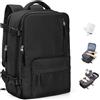 SEAFEW Zaino Sottovuoto da Viaggio 40x30x20 con Pompa, Borsa da Cabina per Ryanair Bagaglio a Mano Impermeabile Lavoro e Scuola Trekking Casual Daypack per 14" laptop,T1-Nero