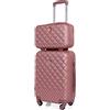 CABIN GO 5590 Set 2 Valigie Trolley Viaggio Rigide ABS, Bagaglio a Mano e da Stiva, Trolley rigido con ruote girevoli 55x40x20 e Bagaglio a Mano rigido 35x27x16 Ryanair Alitalia EasyJet