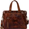 STILORD "Lory" Borsa Lavoro Donna Pelle Vintage Ventiquattrore Porta PC da 13,3 Pollici Valigetta Portadocumenti Economiche in Cuoio a Tracolla Colore:kara - cognac