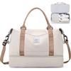 SEAFEW Borsone da Viaggio,Bagaglio a Mano 45x36x20 Easyjet Borsa da Viaggio con Scomparto per le Scarpe, Borsa da Cabina Easyjet Borsa Sportiva Borsone da Palestra da Weekend,B10-Marrone Beige