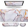 Gimars 3 in 1 Tappetino Mouse XXL e Tappetino Mouse Tastiera Poggiapolsi, 800x305mm Tappetino Scrivania Grande, Mouse Pad Ergonomico Poggia Polsi per Gaming Gamer Ufficio PC Computer, Nuvola d'oro