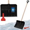 KOTARBAU® Set pala da neve per auto 40 cm con manico in legno 131 cm + raschietto per ghiaccio Set spazzaneve per auto per rimozione della neve raschiatore per parabrezza auto con labbro in gomma Snow