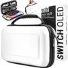 Orzly Custodia Originale per Nintendo Switch Oled - Console Bianca con Borsa per Accessori e Giochi In Storage Interno - Kit Protettivo Da Viaggio Incluso - Case Facile da Pulire - Edizione Gift Box