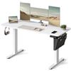 SONGMICS Scrivania Regolabile in Altezza Elettrica, 140 x 60 cm, Scrivania Elettrica, Tavolo con Memoria per 4 Altezze, Porta USB-C, Bianco Nuvola LSD134W01