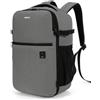 ECOHUB Zaino Ryanair 45x36x20, Zaino da Viaggio per Aereo per Laptop da 15.6 Pollici, Zaino Riciclato Resistente all'Acqua Bagaglio a Mano per Scuola Lavoro e Trekking, 30L-Grigio