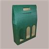 Lucgel Scatola astuccio porta 3 bottiglie vino olio in cartoncino Onda Verde 270x90H385mm Lucgel, 10 pezzi