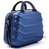 R.Leone Valigia da 1 pezzo Fino a Set 4 Trolley Rigido grande, medio, bagaglio a mano e beauty case 4 ruote in ABS 2050 (Blu, XS (Beauty))