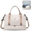 SEAFEW Borsone da Viaggio,Bagaglio a Mano 40x30x20 Ryanair Borsa da Viaggio con Scomparto per le Scarpe,Borsa da Cabina Ryanair Borsa Sportiva Borsone da Palestra da Weekend,D10-Marrone Beige