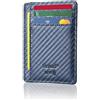 Bronzi® Portafoglio Uomo Slim Piccolo | Portacarte Uomo Donna Portatessere Porta Carte Di Credito | Portafogli Mini Protezione RFID con Portamonete | Box Regalo - Brand Italiano