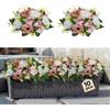 VEVOR Bouquet di Fiori Artificiali, 10 Pezzi, Diametro 24 cm, Centrotavola di Rose per Matrimonio, Composizioni Floreali Finte per Cerimonie, Ricevimenti, Decorazioni per Esterni, Bianco e Rosa