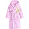 Leonardo home Accappatoio Bambino 100% Cotone 450 GSM con Cappuccio - Spugna Morbida e Super Assorbente - Accappatoio Bimbo e Bambina per Bagno, Mare e Piscina - Taglie 2-16 Anni, Colori Pastell
