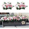 VEVOR Bouquet di Fiori Artificiali, 10 Pezzi, Diametro 45 cm, Centrotavola di Rose per Matrimonio, Composizioni Floreali Finte per Cerimonie, Ricevimenti, Decorazioni per Esterni, Bianco e Rosa