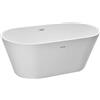 VEVOR Vasca da Bagno Indipendente in Acrilico da 1500 x 750 x 580 mm, con Troppopieno e Scarico Cromati Lucidi, Vasca da Bagno Indipendente di Elegante Forma Ovale per Progetti di Ristrutturazione