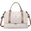 SEAFEW Borsone da Viaggio,Bagaglio a Mano 40x30x20 Ryanair Borsa da Viaggio con Scomparto per le Scarpe,Borsa da Cabina Ryanair Borsa Sportiva Borsone da Palestra da Weekend,A14-Beige Marrone