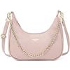 David Jones - Borsa a Spalla Donna - Borsa a Tracolla Catena Simil Pelle PU Rigida - Borsa a Mano Piccola Mezzaluna - Borsetta Pochette Borsello Hobo Clutch Sera Crossbody Bag Tendenza - Rosa