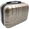 R.Leone Valigia da 1 pezzo Fino a Set 4 Trolley Rigido grande, medio, bagaglio a mano e beauty case 4 ruote in ABS 611 (XS Borsetta Beauty Case, Oro)