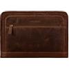 STILORD "Maximilian" Cartella Portadocumenti A4 in pelle vintage Borsa per tablet Custodia rigida per PC e Macbook 13,3 Portablocchi con cerniera Zip Colore:marrone medio