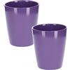 Kotarbau® - Set da 2 vasi da fiori in ceramica, per orchidee, altezza 150 mm, diametro 120 mm, colore viola