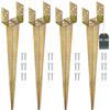 KOTARBAU® 4 pz. Supporto per Pali in Legno - 0-125 mm - Acciaio Zincato - 70 cm - Porta Palo Legno - Dorato- Ancoraggio Regolabile Per Pali - Staffa a U - Fissaggio Staffa a Terra