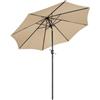 Yaheetech Ombrellone da Giardino Esterno 270 cm Portatile Parasole Protezione UV con Manovella 8 Stecche Reclinabile Telo in Poliestere Tubo in Alluminio Spiaggia Balcone Terrazzo Ecrù