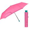 PERLETTI Ombrello Pieghevole Super Slim Manuale Uomo Donna - Ombrello Mini da Viaggio Antivento - Ombrellino Piccolo da Borsa Resistente Leggero Tinta Unita - Diametro 91 cm (Rosa)
