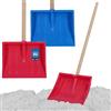 KOTARBAU® 2 pezzi Pala da Neve per Bambini - Plastica - 25x20 cm - Rosa & Blu - Badile con Manico Legno - Paletta Neve Bambini - Mini Pala - per Giocare All'Aperto