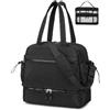 BAGZY Borsa da Viaggio 40X35X20 EasyJet Lufthansa Donna Borsone Palestra Uomo 33L Bagaglio a Mano Borsa Parto Ospedale Mamma con Scomparto Grande per Aereo Weekend Gym Travel Nero