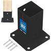 KOTARBAU® Fissaggio Pali Legno - Supporto Per Pali In Legno - Staffa da Avvitare - Acciaio Verniciato a Polvere - 70 x 70 mm - Nero - Staffa Travi - Supporto Palo - Resistente per Esterni