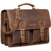 STILORD "Jeffrey Cartella Pelle Vera - Borsa Ventiquattrore Vintage - Borsa Porta Pc Portadocumenti Uomo & Donna - Borsa Tracolla per PC 15,6 Pollici con Attacco Trolley Colore:marrone medio