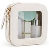 Prite Piccola Beauty Case Trasparente per Borse e Borsette Mini Pochette Impermeabile per il Trucchi per la Toilette da Viaggio Elementi Essenziali e Organizer per Auto con Cerniere (Beige)