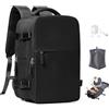 SEAFEW Zaino Sottovuoto da Viaggio con Pompa Borsa da Cabina per Ryanair 40x30x20 Aereo Bagaglio a Mano per Easyjet Impermeabile Lavoro e Scuola Trekking Casual Daypack per 14" laptop,I01-Nero