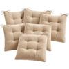 LEONARDO HOME Set 6 Cuscini per Sedia 40x40 cm in Velluto - Made in Italy - Coprisedia Imbottiti con Laccetti, Sfoderabili e Lavabili - Morbidi ed Eleganti per Cucina e Sala da Pranzo