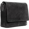 SID & VAIN® Borsa tracolla porta pc vera pelle SPENCER grande XL cartella per laptop computer portatile Messenger portadocumenti Business uomo donna grigio prodotto artigianale