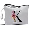 Vavabox Beauty case con iniziali personalizzate dalla A alla Z, regalo di compleanno per donne, damigella d'onore, Grigio, M, K