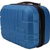 R.Leone Valigia da 1 pezzo Fino a Set 4 Trolley Rigido grande, medio, bagaglio a mano e beauty case 4 ruote in ABS 611 (XS Borsetta Beauty Case, Azzurro)