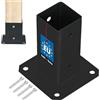 KOTARBAU® Fissaggio Pali Legno - Supporto Per Pali In Legno - Staffa da Avvitare - Acciaio Verniciato a Polvere - 60 x 60 mm - Nero - Staffa Travi - Supporto Palo - Resistente per Esterni