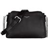 David Jones - Borsa a Tracolla Donna - Piccola Borsa Spalla Catena Simil Pelle PU - Borsetta con 3 Scomparti Tasche - Borsa a Mano Borsello Moda Città Viaggio Shopping - Nero