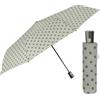 PERLETTI Ombrello Pieghevole Automatico Donna a Pois - Ombrellino Antivento Compatto Piccolo Resistente - Ombrello Mini da Viaggio Borsa Ragazza Colori Pastello - Diametro 96 cm (Grigio a Pois)