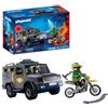 PLAYMOBIL | City Action | Veicolo SWAT | Con agente di polizia, motocicletta criminale e striscia chiodata | Giocattolo per bambini dai 4 anni in su | 72066