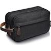 WANDF Borsa da toilette, cosmetica per uomo Donna Nylon Leggero(B - Nero)