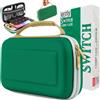 Orzly Custodia Switch per Nintendo Switch OLED e console Switch Standard con accessori e scomparto per giochi - Progettata per i fan di Zelda Edizione in confezione regalo Verde Oro Bianco