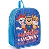 PERLETTI Zainetto Blu Paw Patrol per Bambini Asilo - Zaino Bimbo Scuola Materna con Chase Marshall e Rubble - Piccola Cartella Viaggi e Tempo Libero per Bambino 3 4 5 Anni - 30x24x10 cm